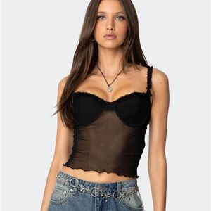 Edikted Mercy Sheer Mesh Bra Top XS